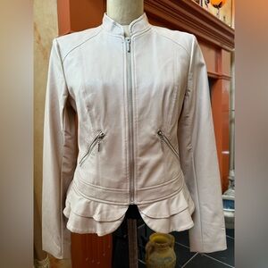 NWT Guess Cream Faux Leather Flirty Jacket